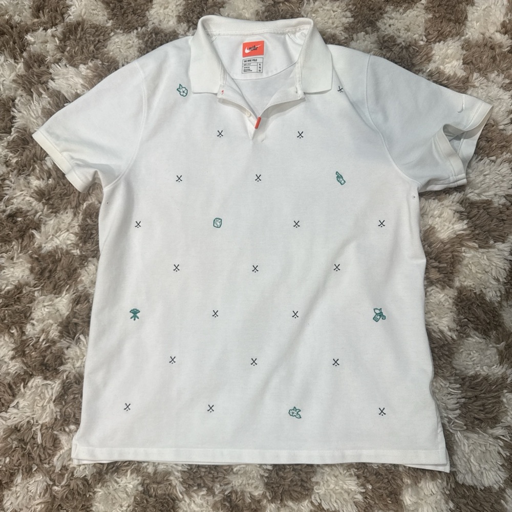 Nike White Polo Shirt with Subtle Embroidery